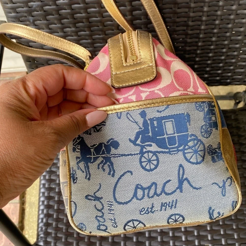 Coach Signature Patchwork Satchel Tote F17164
